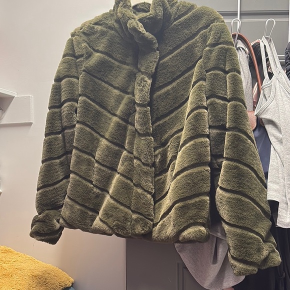 Ci Sono Green Teddy Jacket Quilted Insulated outerwear collection nwot - Picture 2 of 10